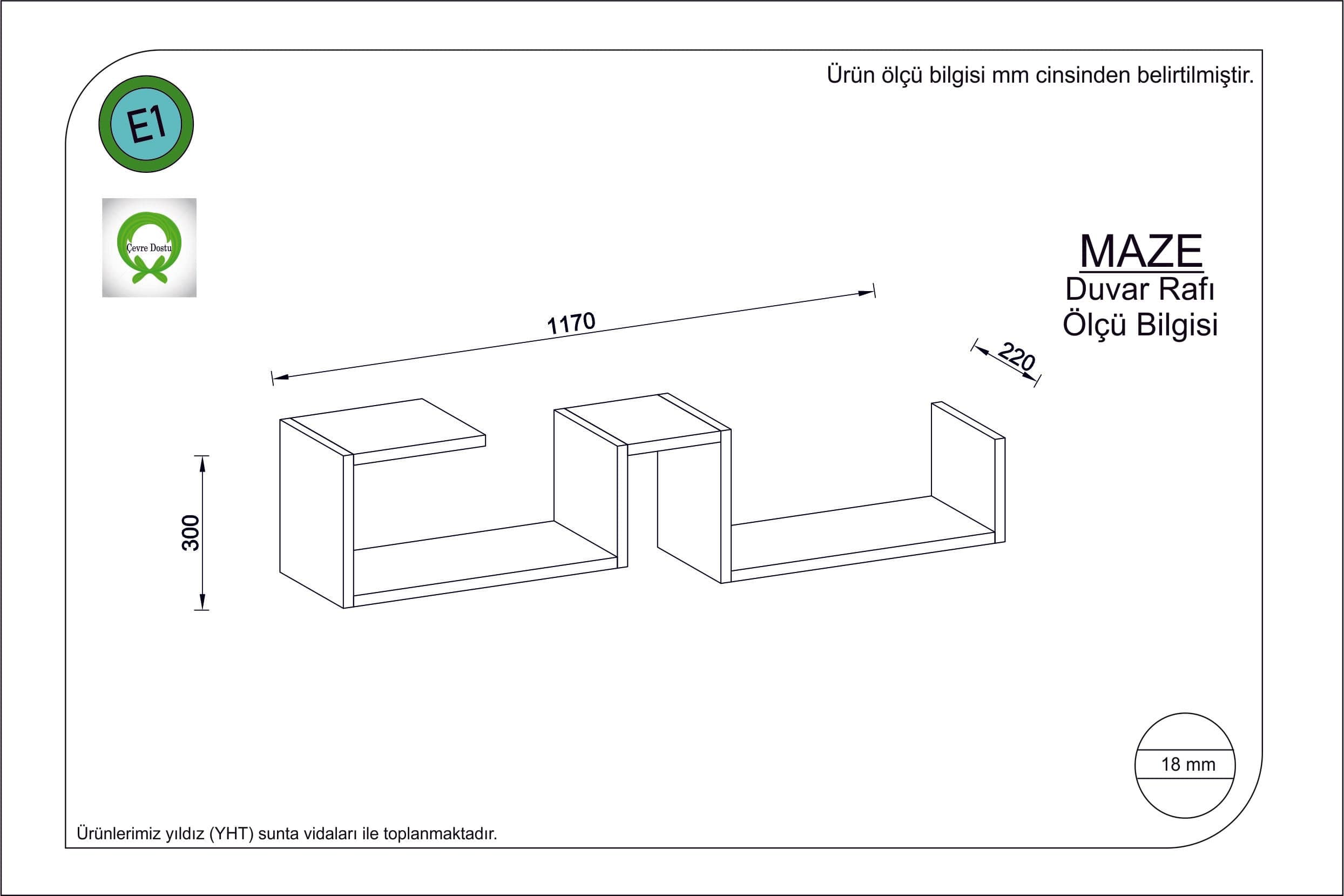 Scaffale da muro Maze Marrone (1)