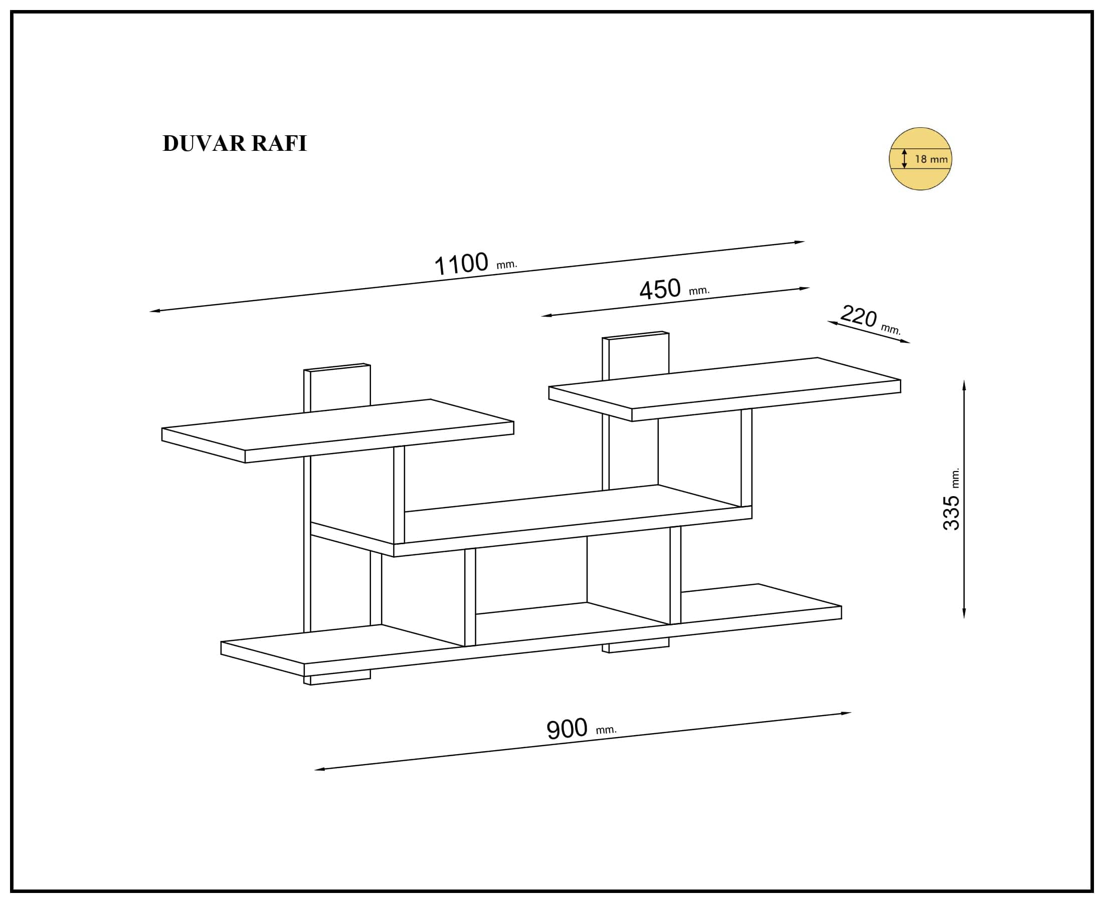 Scaffale da muro Mint Marrone (2)