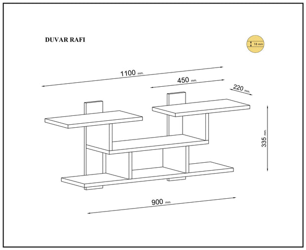 Scaffale da muro Mint Marrone (2)
