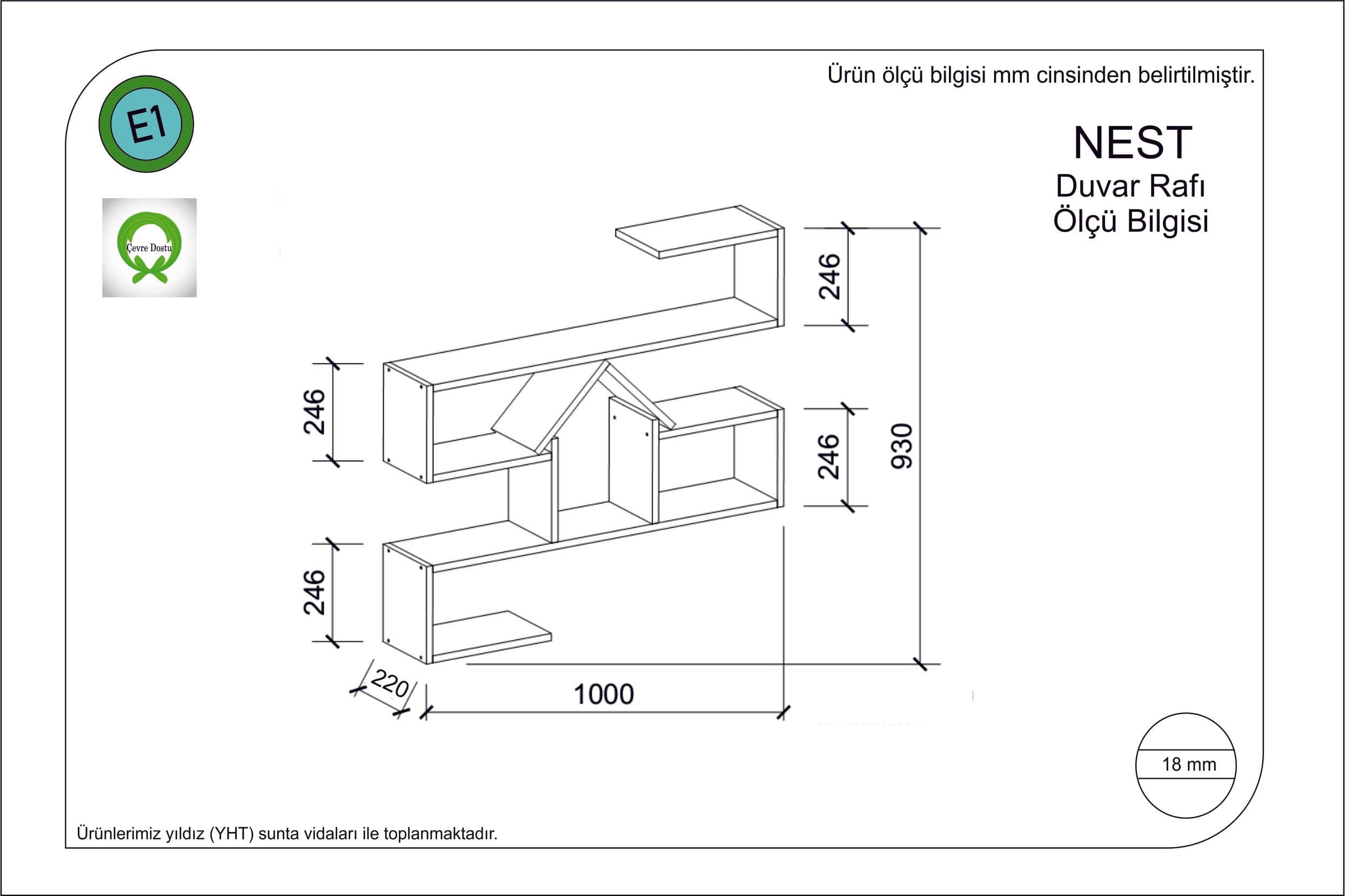 Scaffale da muro Nest Bianco (1)