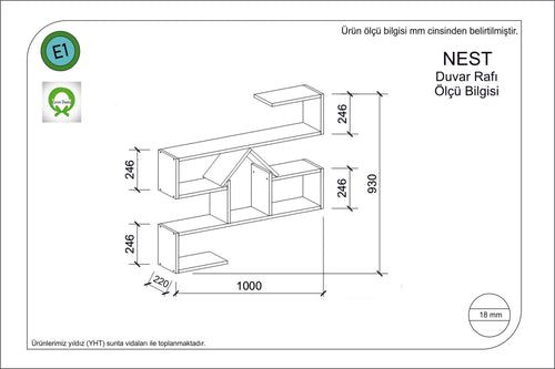 Scaffale da muro Nest Bianco (1)