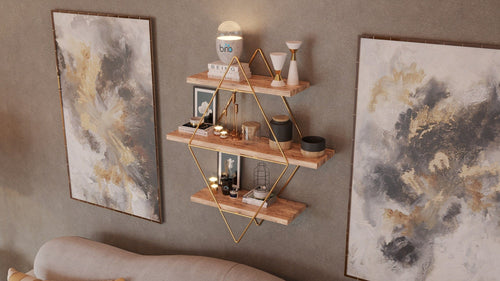 Scaffale da muro Prism Oro