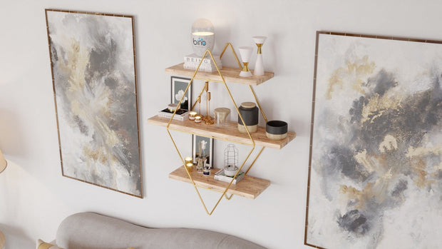 Scaffale da muro Prism Oro (3)