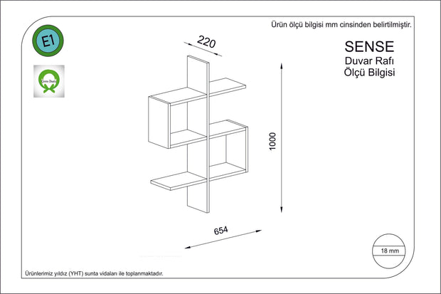 Scaffale da muro Sense Rosso (1)