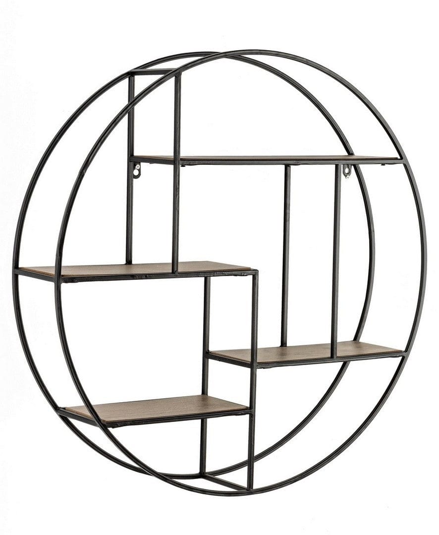 Bizzotto Scaffale da muro Shape Round Nero