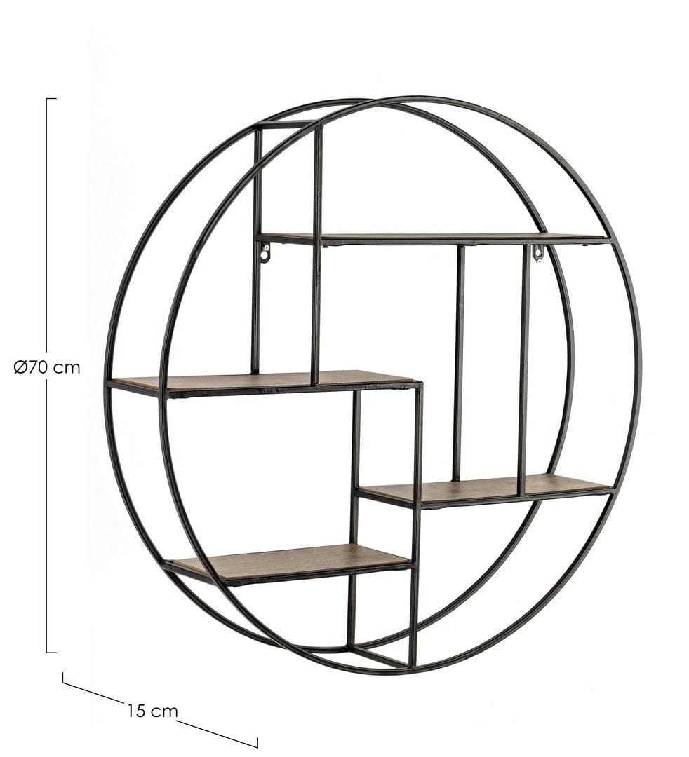 Bizzotto Scaffale da muro Shape Round Nero