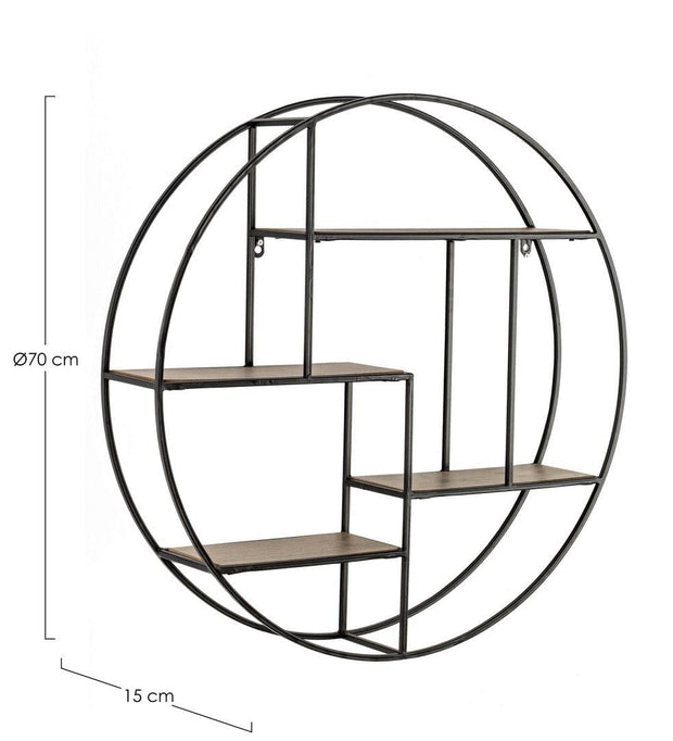 Bizzotto Scaffale da muro Shape Round Nero