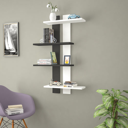 Scaffale da muro Slim Bianco e Nero