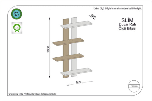 Scaffale da muro Slim Bianco e Nero (1)