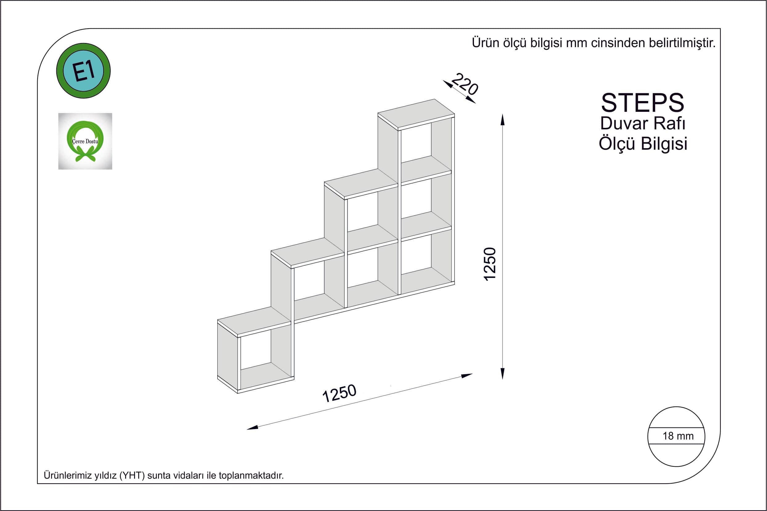 Scaffale da muro Steps Marrone (1)