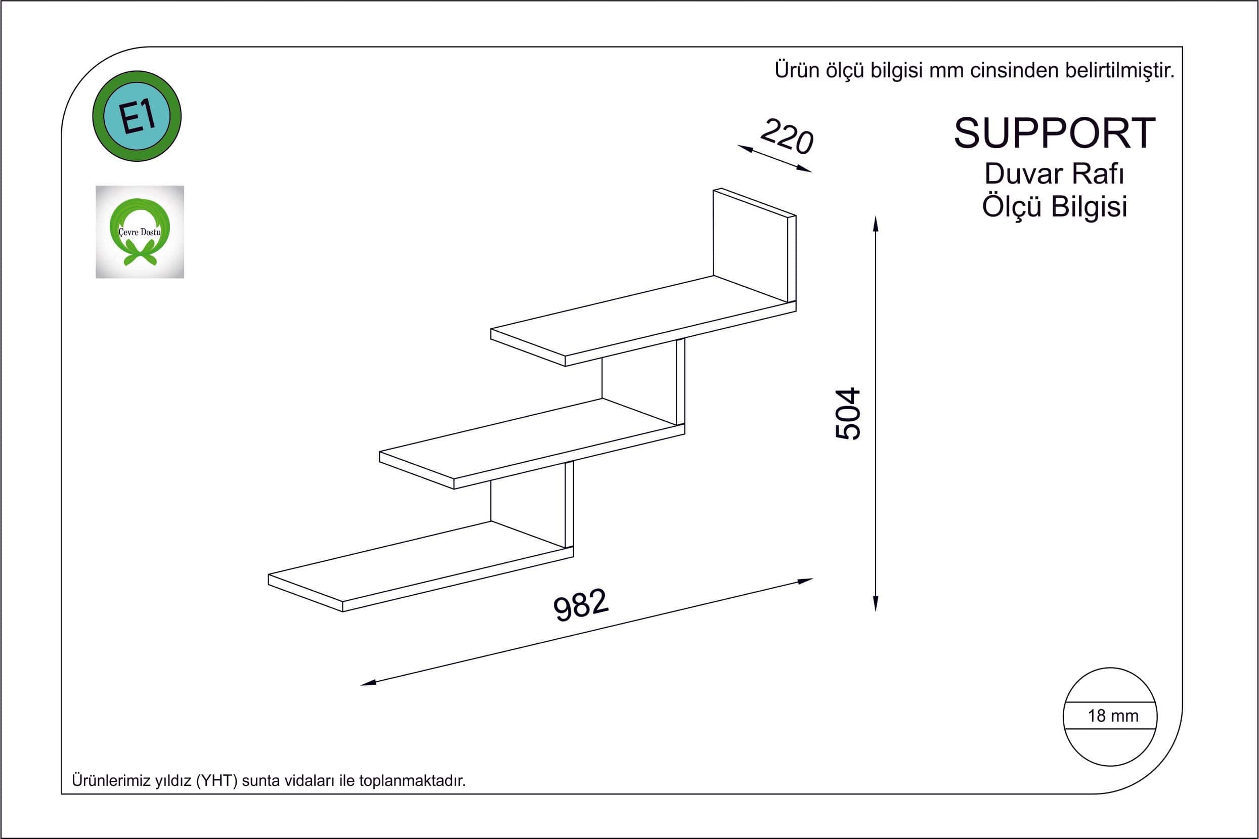 Scaffale da muro Support Rosso (1)