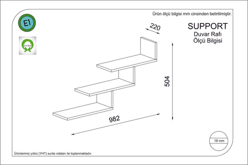 Scaffale da muro Support Rosso (1)