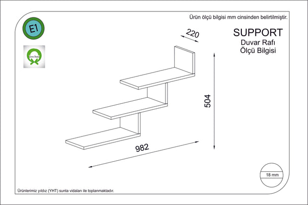 Scaffale da muro Support Rosso (1)