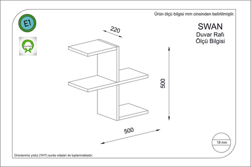 Scaffale da muro Swan Rosso (1)