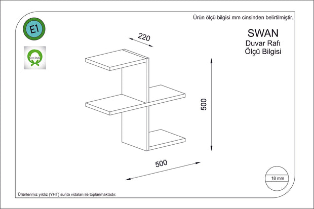 Scaffale da muro Swan Rosso (1)