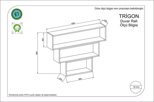 Scaffale da muro Trigon Bianco (1)