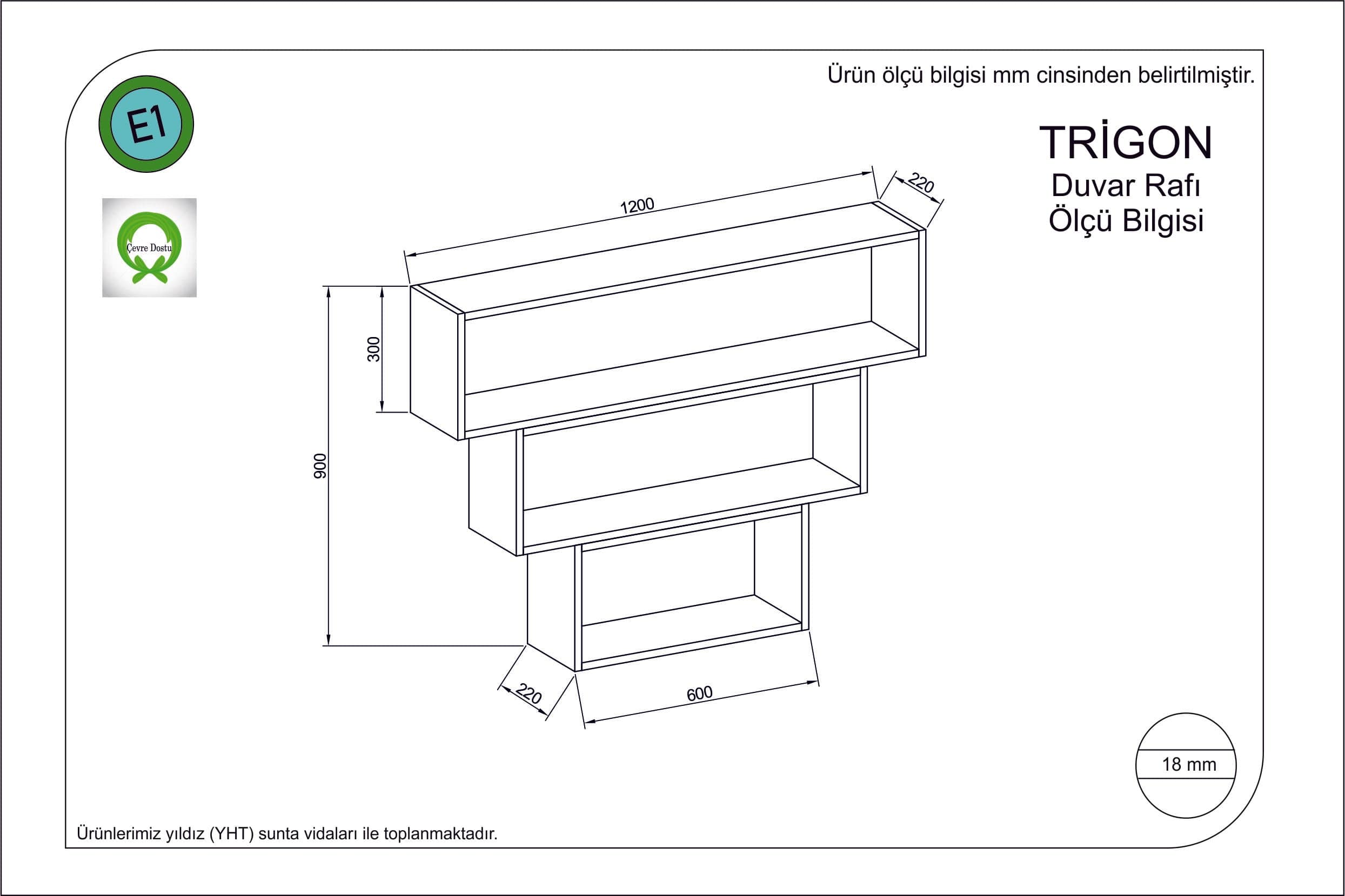 Scaffale da muro Trigon Grigio (1)