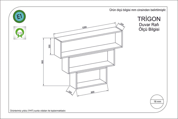 Scaffale da muro Trigon Marrone (1)
