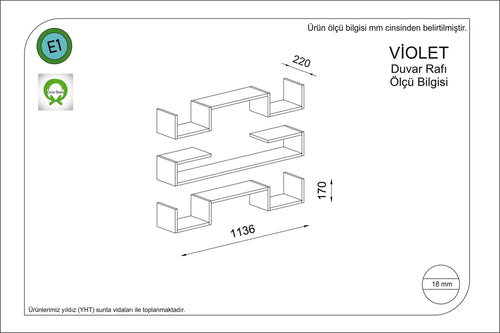 Scaffale da muro Violet Marrone (1)