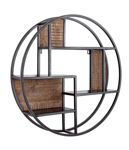 Bizzotto Scaffale da muro Walton Round Nero
