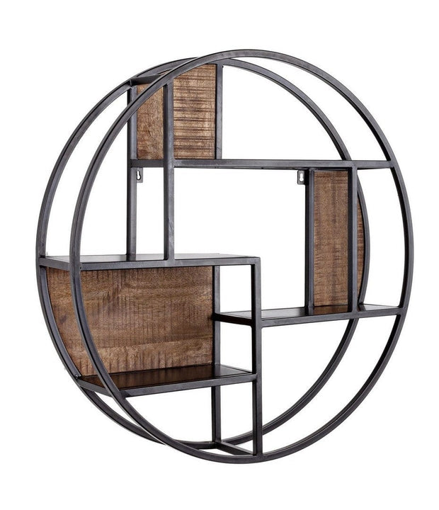 Bizzotto Scaffale da muro Walton Round Nero