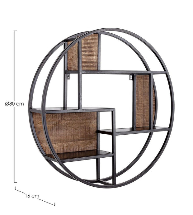 Bizzotto Scaffale da muro Walton Round Nero
