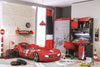 Scaffale in metallo e paglia per bambini, Champion Racer Red / Grey, l91xL29xH21 cm (1)