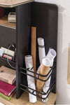 Scaffale multifunzionale per giovani in paglia, Blacky Black / Nature, l108xL29xH72 cm (2)