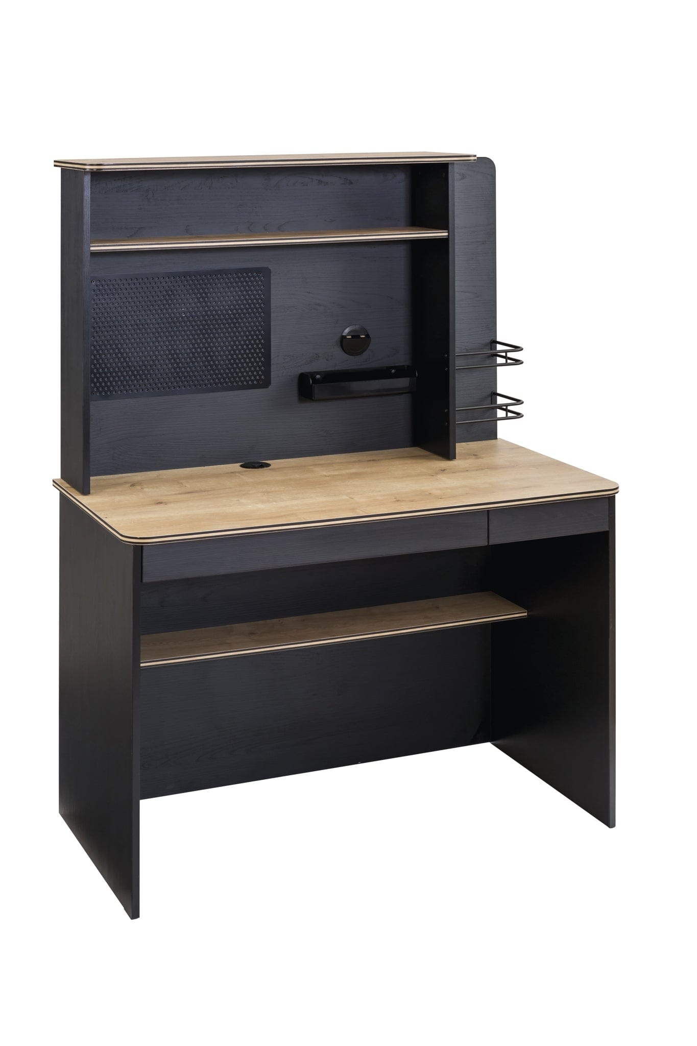 Scaffale multifunzionale per giovani in paglia, Blacky Black / Nature, l108xL29xH72 cm (5)