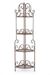 Bizzotto Scaffale pieghevole da giardino Melanie Corner Alto Marrone