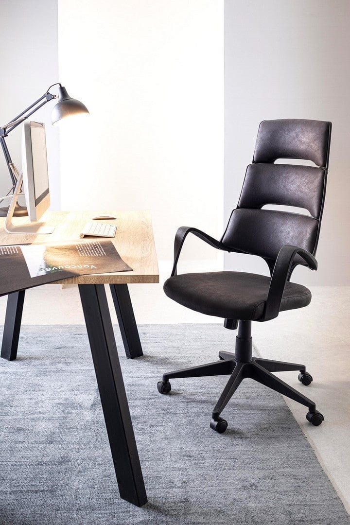Bizzotto Scaun de birou ergonomic, tapitat cu stofa Bart Negru, l62xA62,5xH117,5-125,5 cm