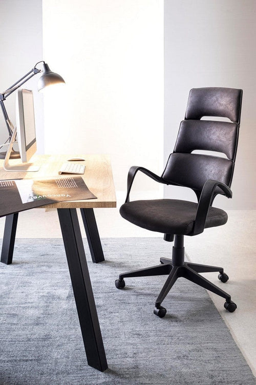 Bizzotto Scaun de birou ergonomic, tapitat cu stofa Bart Negru, l62xA62,5xH117,5-125,5 cm
