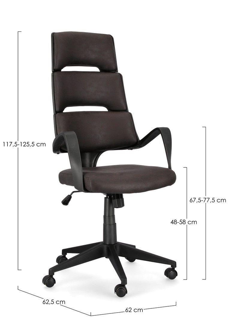 Bizzotto Scaun de birou ergonomic, tapitat cu stofa Bart Negru, l62xA62,5xH117,5-125,5 cm