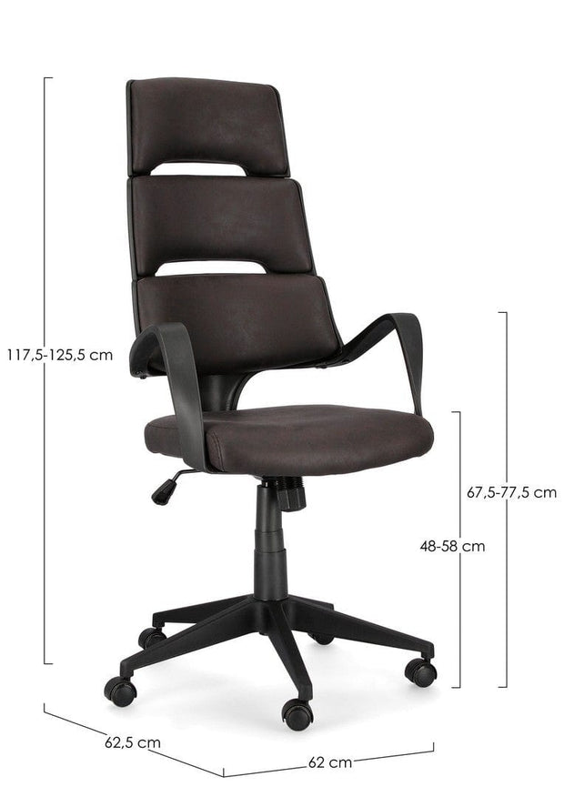 Bizzotto Scaun de birou ergonomic, tapitat cu stofa Bart Negru, l62xA62,5xH117,5-125,5 cm