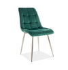 Signal Scaun tapitat cu stofa si picioare metalice Chase Velvet Verde Inchis / Crom, l50xA58xH88 cm
