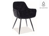 Signal Scaun tapitat cu stofa si picioare metalice Clyde Matt Velvet Negru, l57xA58xH87 cm