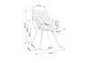 Signal Scaun tapitat cu stofa si picioare metalice Clyde Matt Velvet Petrol / Negru, l57xA58xH87 cm