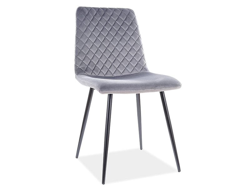 Signal Scaun tapitat cu stofa si picioare metalice, Irinane Velvet Gri / Negru, l46xA53xH84 cm