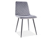 Signal Scaun tapitat cu stofa si picioare metalice, Irinane Velvet Gri / Negru, l46xA53xH84 cm
