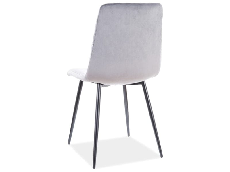 Signal Scaun tapitat cu stofa si picioare metalice, Irinane Velvet Gri / Negru, l46xA53xH84 cm