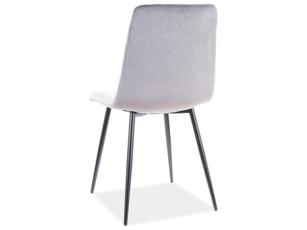 Signal Scaun tapitat cu stofa si picioare metalice, Irinane Velvet Gri / Negru, l46xA53xH84 cm