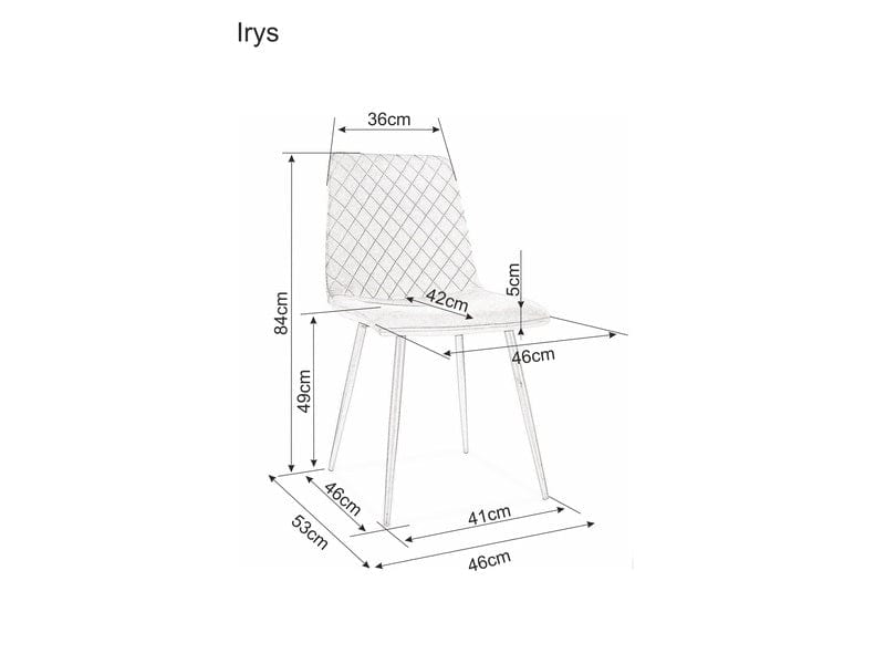 Signal Scaun tapitat cu stofa si picioare metalice, Irinane Velvet Gri / Negru, l46xA53xH84 cm