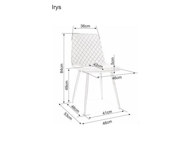 Signal Scaun tapitat cu stofa si picioare metalice, Irinane Velvet Gri / Negru, l46xA53xH84 cm