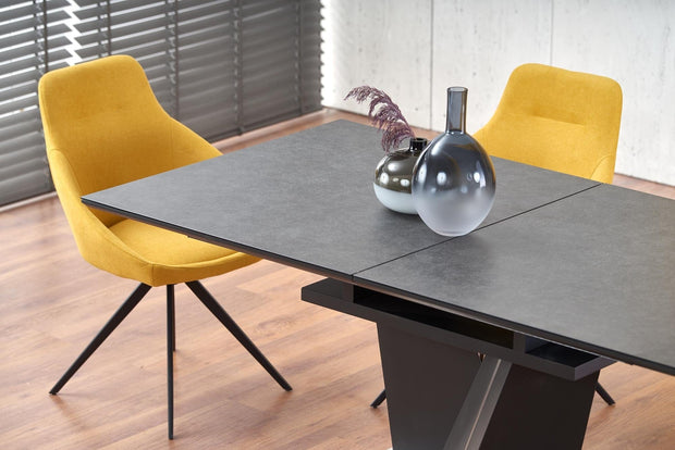Halmar Scaun tapitat cu stofa si picioare metalice, Kai-431 Galben / Negru, l55xA54xH84 cm