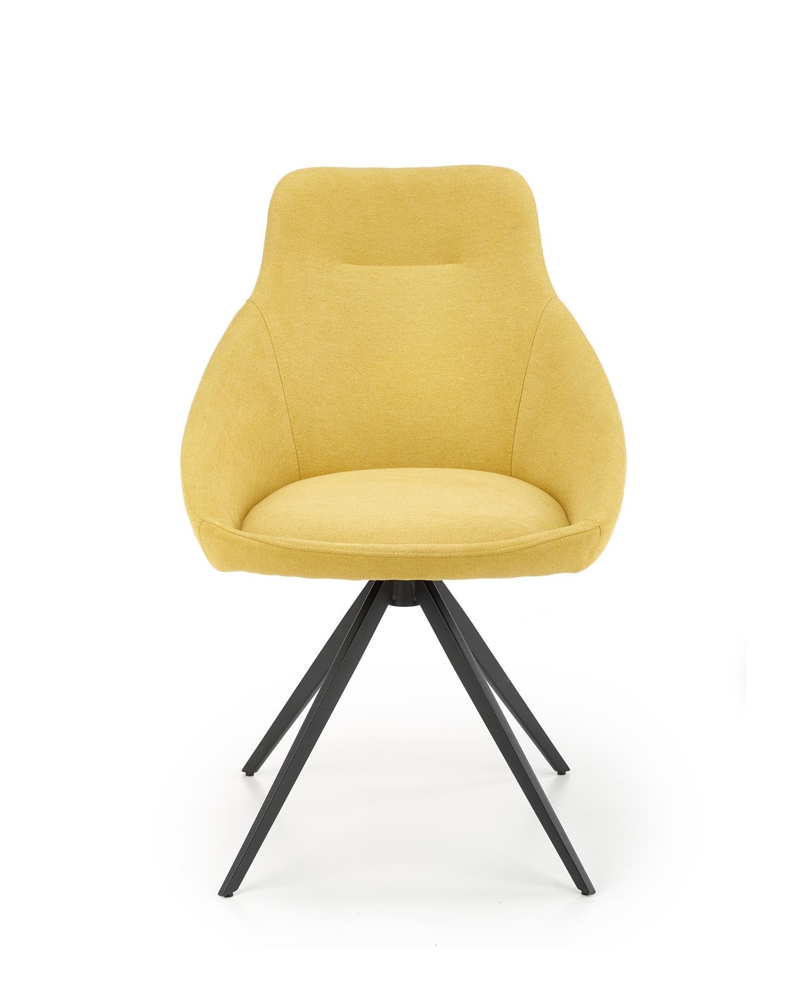 Halmar Scaun tapitat cu stofa si picioare metalice, Kai-431 Galben / Negru, l55xA54xH84 cm