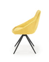 Halmar Scaun tapitat cu stofa si picioare metalice, Kai-431 Galben / Negru, l55xA54xH84 cm