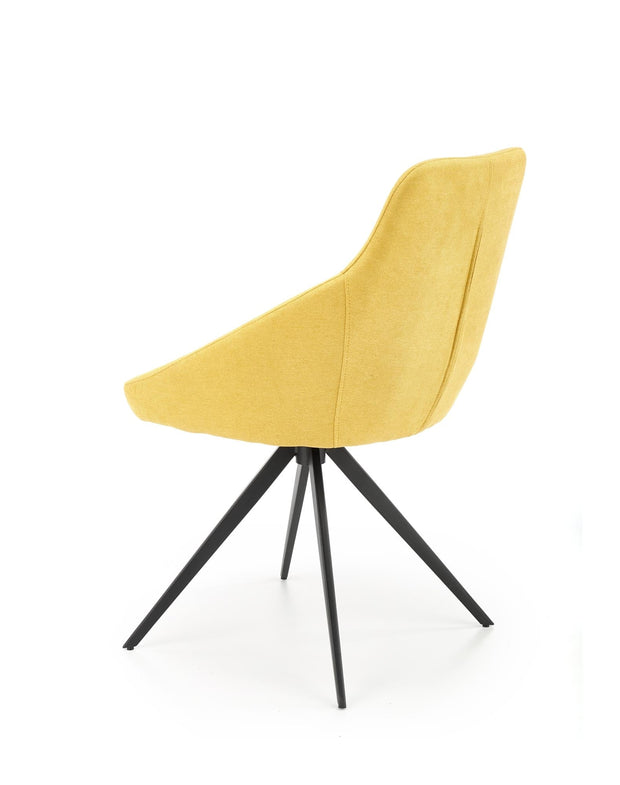 Halmar Scaun tapitat cu stofa si picioare metalice, Kai-431 Galben / Negru, l55xA54xH84 cm