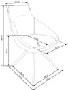 Halmar Scaun tapitat cu stofa si picioare metalice, Kai-431 Galben / Negru, l55xA54xH84 cm