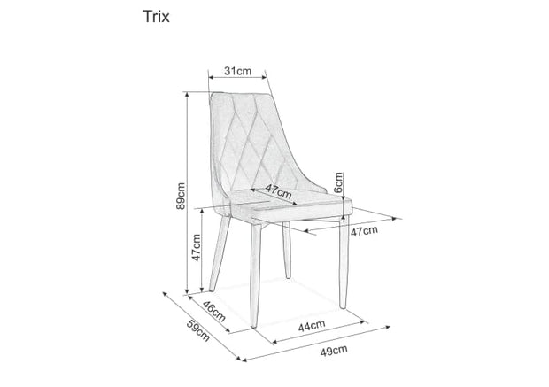 Signal Scaun tapitat cu stofa si picioare metalice Trisha Velvet Bej, l49xA59xH89 cm