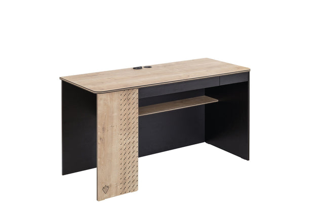 Scrivania Blacky Black / Nature, L138xL58xH75 cm